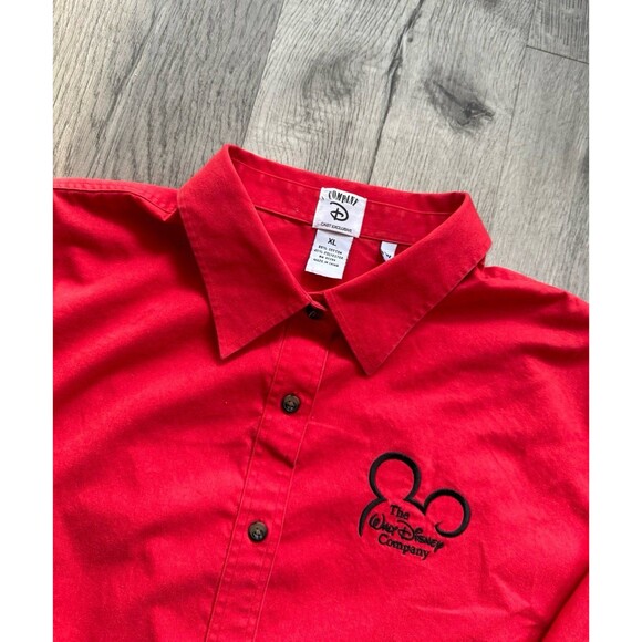 Vintage Cast Exclusive The Walt Disney Company Button Down Shirt Women’s XL Red - Picture 2 of 6